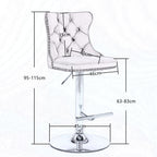 Elegant Height Adjustable Velvet Swivel Bar Stools