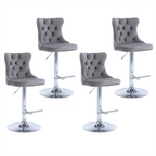 Elegant Height Adjustable Velvet Bar Stool