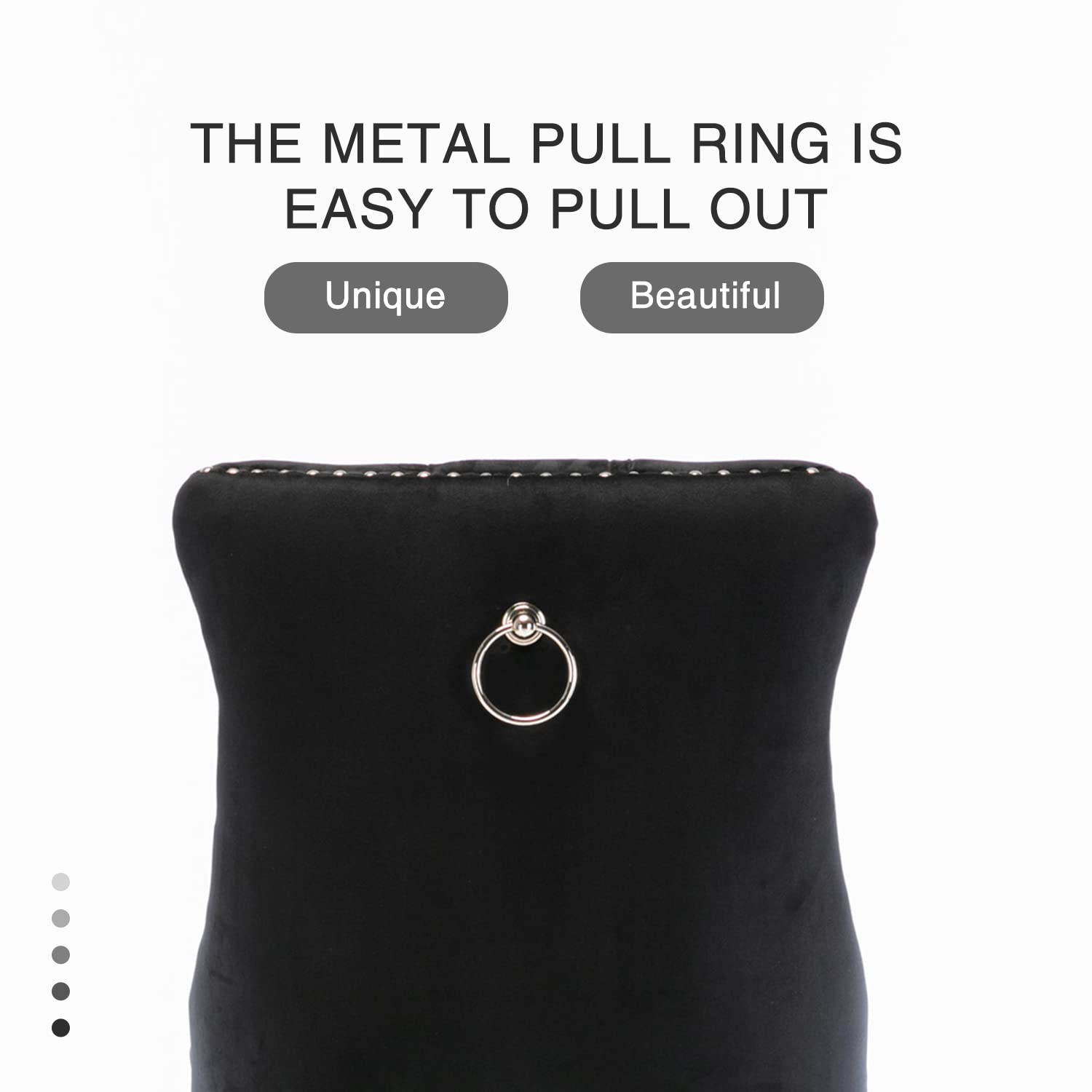 Elegant Velvet Bar Stools with Studs Trim