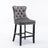 Elegant Velvet Bar Stools with Studs Trim