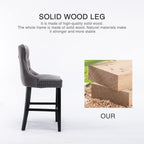 Elegant Velvet Bar Stools with Studs Trim