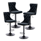 Velvet Nailhead Barstool - Adjustable Elegance
