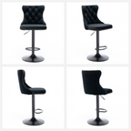 Height Adjustable Velvet Nailhead Bar Stools