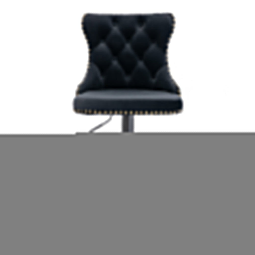 Height Adjustable Velvet Nailhead Bar Stools