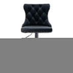 Height Adjustable Velvet Nailhead Bar Stools