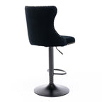 Height Adjustable Velvet Nailhead Bar Stools