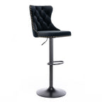 Height Adjustable Velvet Nailhead Bar Stools