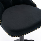 Height Adjustable Velvet Nailhead Bar Stools