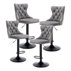 Velvet Nailhead Barstool - Adjustable Elegance