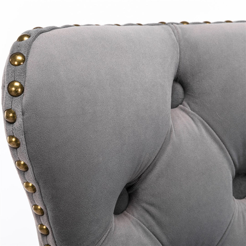 Height Adjustable Velvet Nailhead Bar Stools