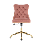 Pink Velvet Office Chair - Elegant Comfort