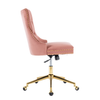 Pink Velvet Office Chair - Elegant Comfort