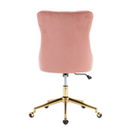 Pink Velvet Office Chair - Elegant Comfort