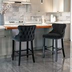 Elegant Velvet Tufted Bar Stools - Set of 4