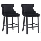Velvet Upholstered Button Tufted Bar Stools - Set of 2
