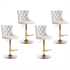 Height Adjustable Velvet Swivel Bar Stool