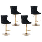 Height Adjustable Velvet Swivel Bar Stool