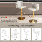 Elegant Faux Leather Golden Base Swivel Bar Stools