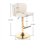 Elegant Faux Leather Golden Base Swivel Bar Stools