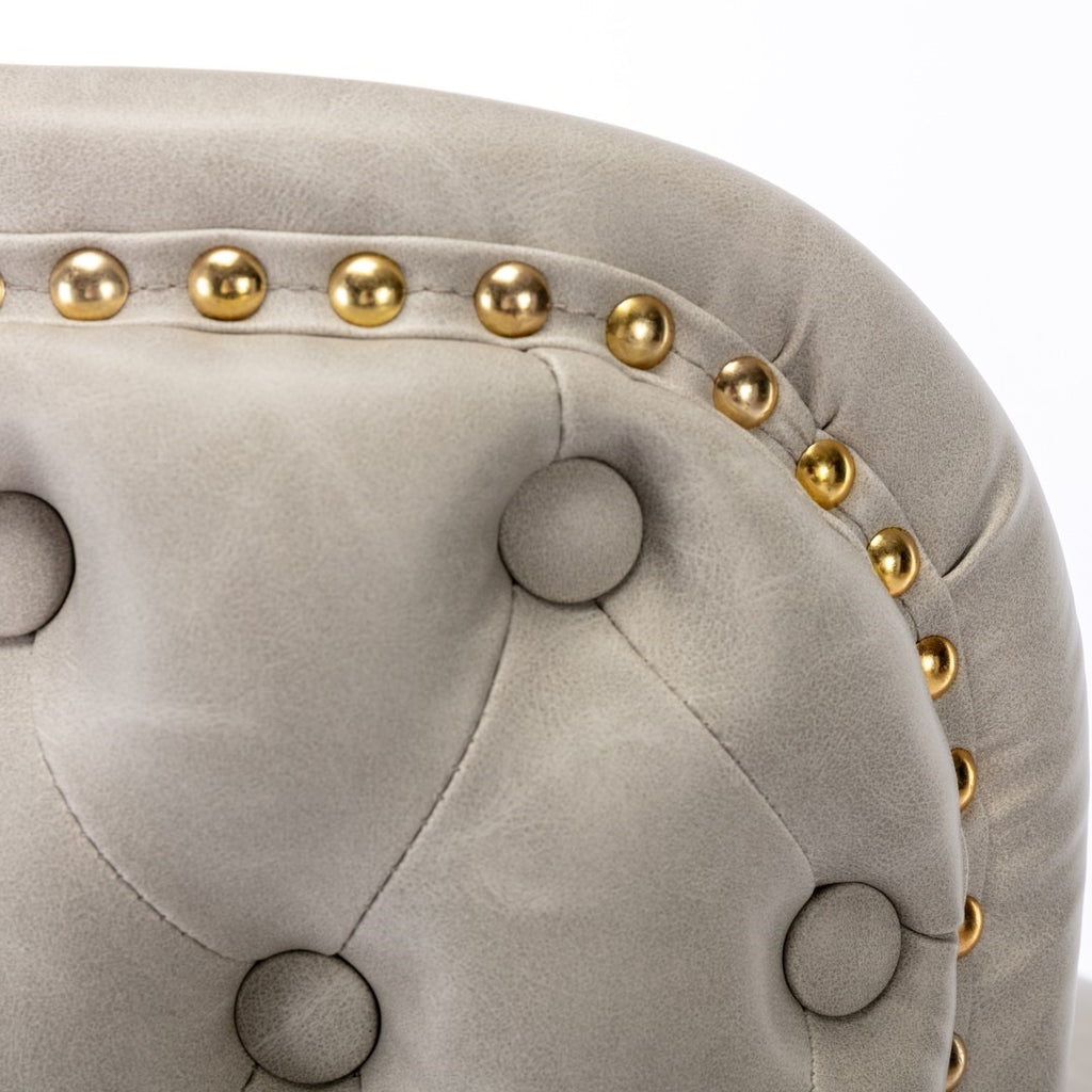 Elegant Faux Leather Golden Base Swivel Bar Stools