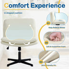 Beige Faux Leather Office Chair