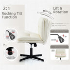 Beige Faux Leather Office Chair