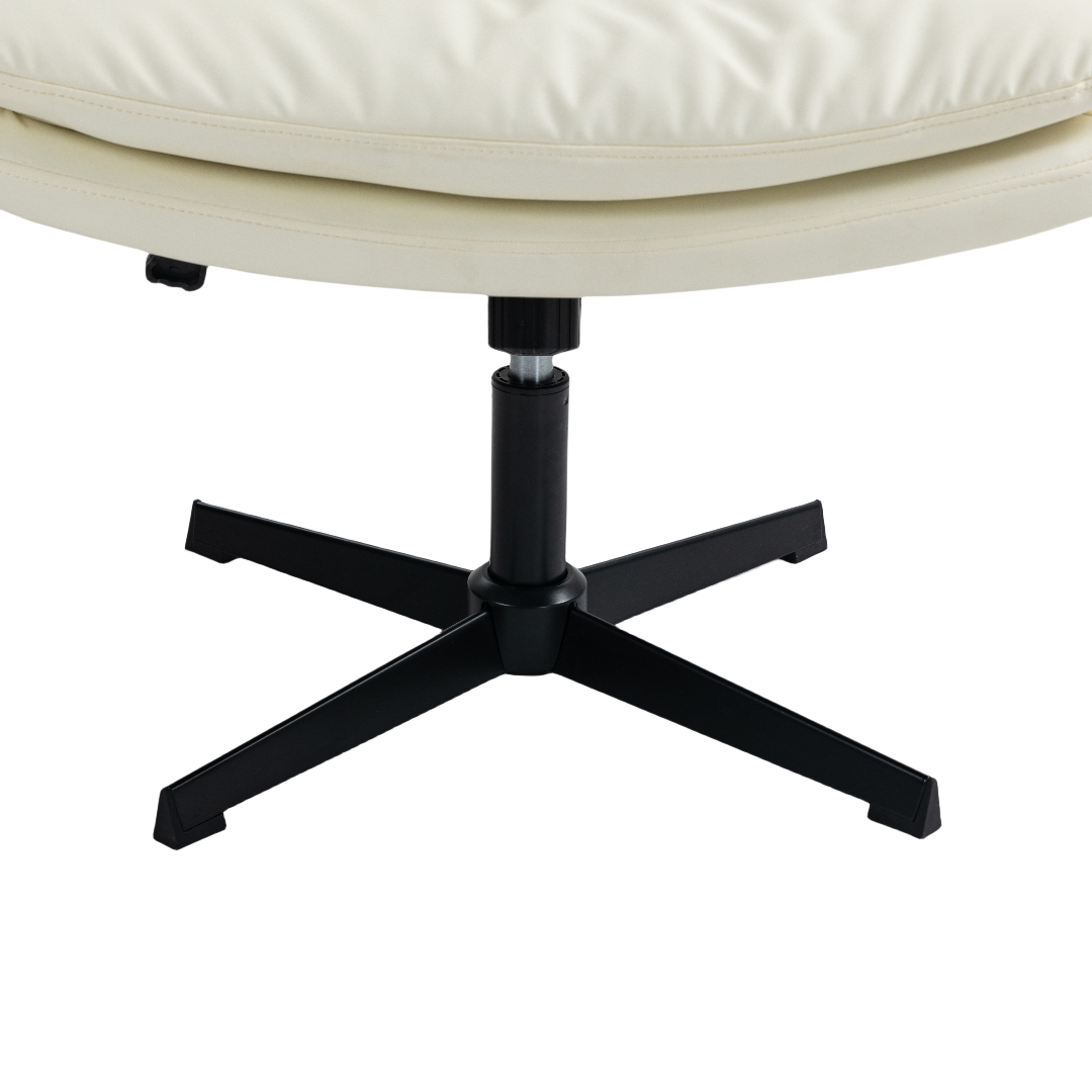 Beige Faux Leather Office Chair