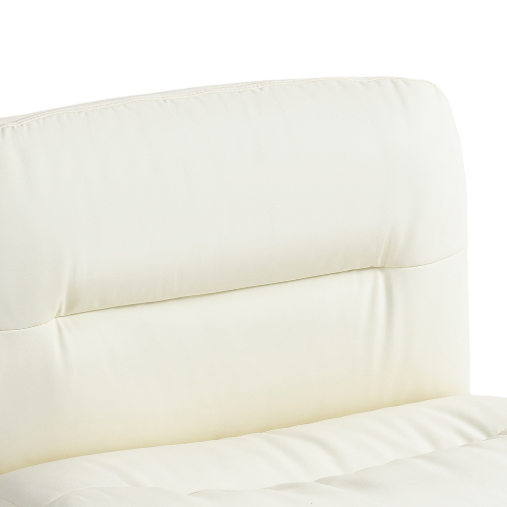 Beige Faux Leather Office Chair