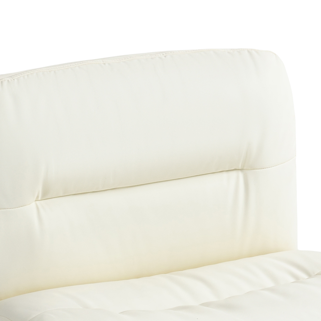 Beige Faux Leather Office Chair