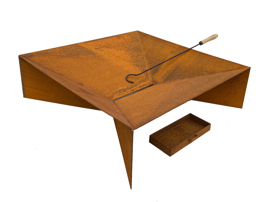 Rustic 3mm Mild Steel Square Fire Pit