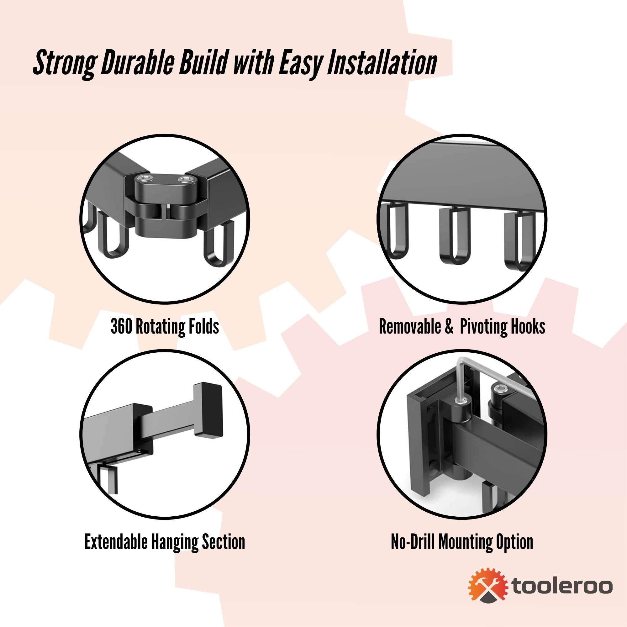 Tri-Fold Wall-Mount Clothes Drying Rack