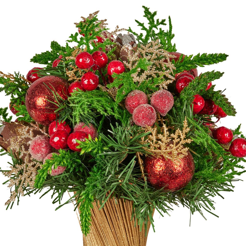 Elegant 33cm Pre-Decorated Christmas Bouquet