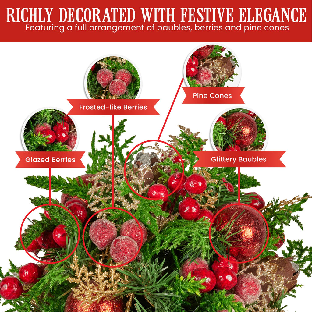Elegant 33cm Pre-Decorated Christmas Bouquet