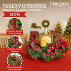Elegant Christmas Centrepiece with Hurricane Candle