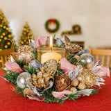 Lush Green Christmas Centrepiece with Baubles