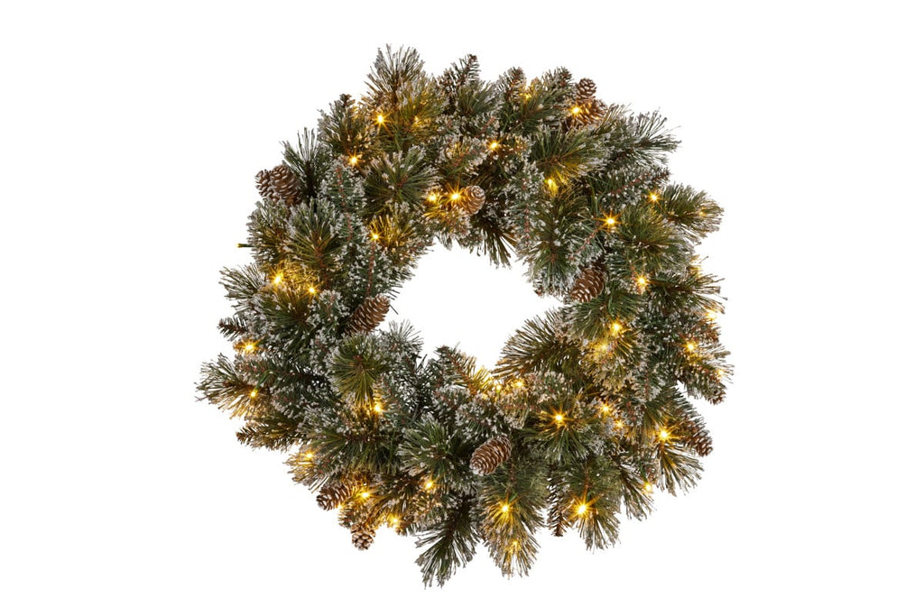 Elegant 61cm LED Christmas Wreath with Gourmets