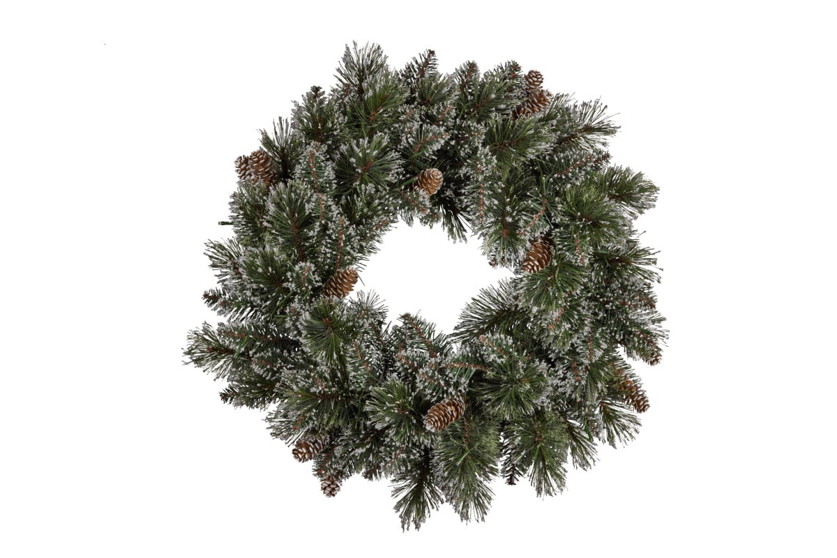 Elegant 61cm LED Christmas Wreath with Gourmets