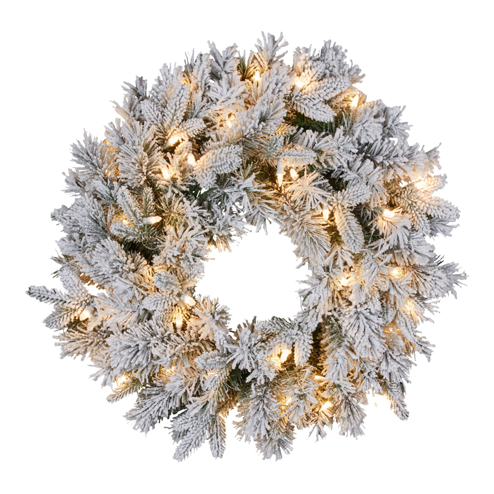 Snowy Atica Pre-Lit Christmas Wreath