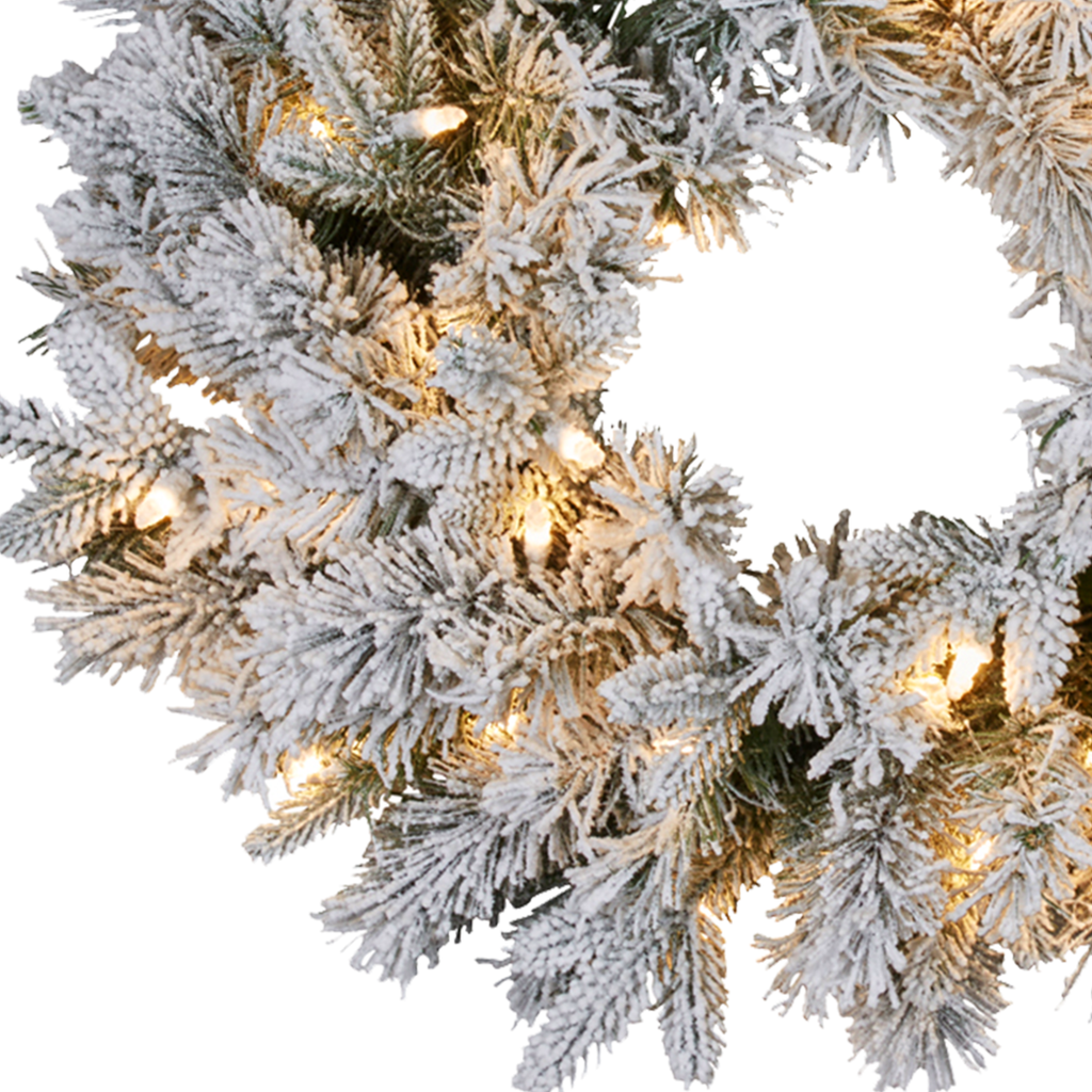 Snowy Atica Pre-Lit Christmas Wreath