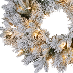 Snowy Atica Pre-Lit Christmas Wreath