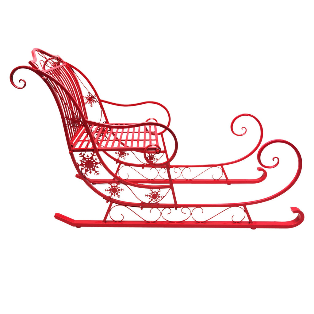 Christabelle Red Metal Christmas Sleigh 150cm