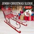 Christabelle Red Metal Christmas Sleigh 150cm