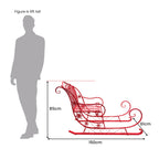 Christabelle Red Metal Christmas Sleigh 150cm