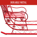 Christabelle Red Metal Christmas Sleigh 150cm