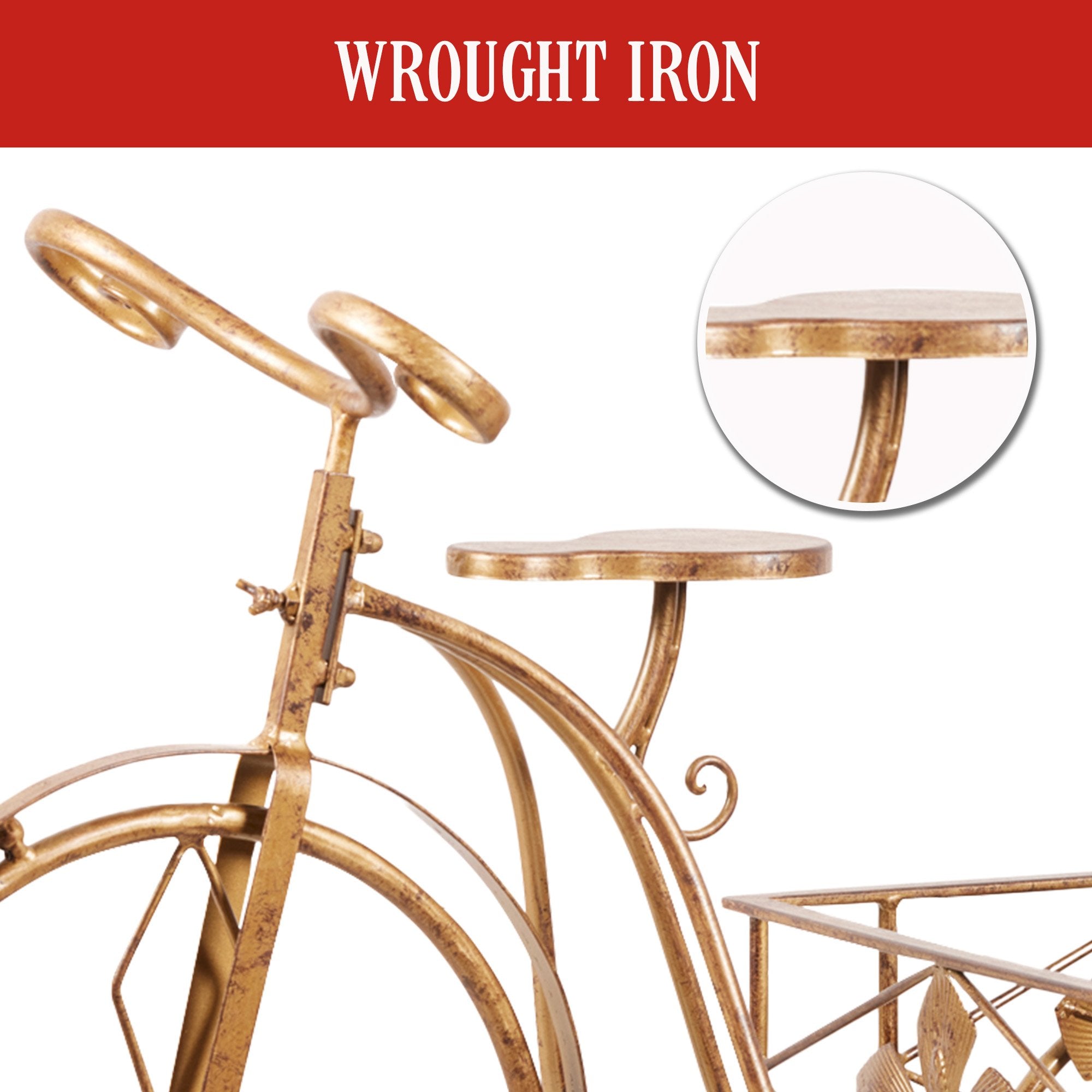 Antique Gold Bicycle Christmas Tree Ornament