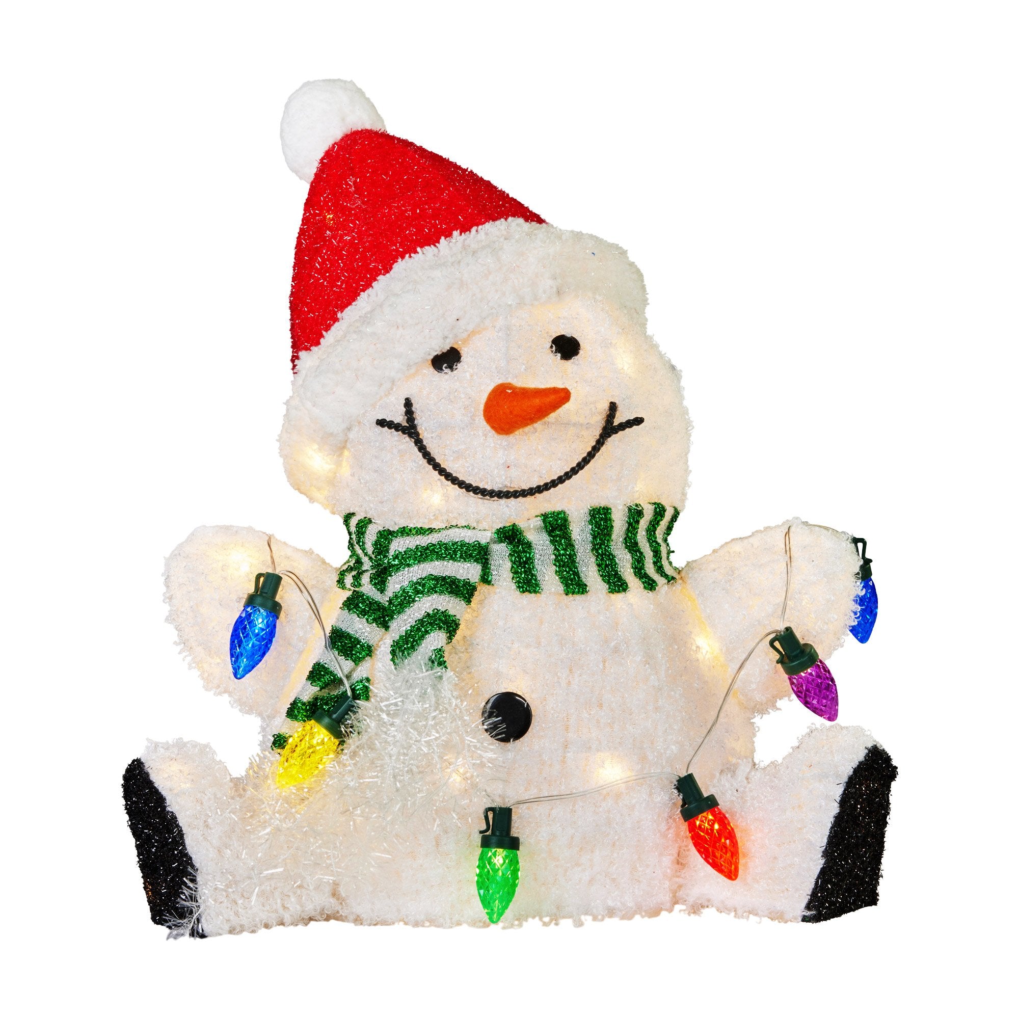 Charming 40cm Sitting Christmas Snowman Display