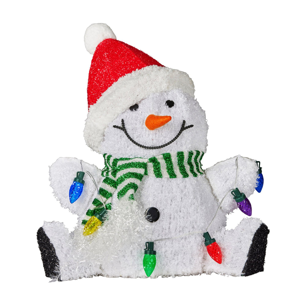 Charming 40cm Sitting Christmas Snowman Display