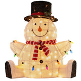 Enchanted Sitting Snowman Christmas Display