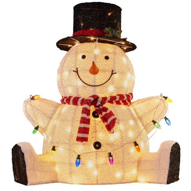 Enchanted Sitting Snowman Christmas Display