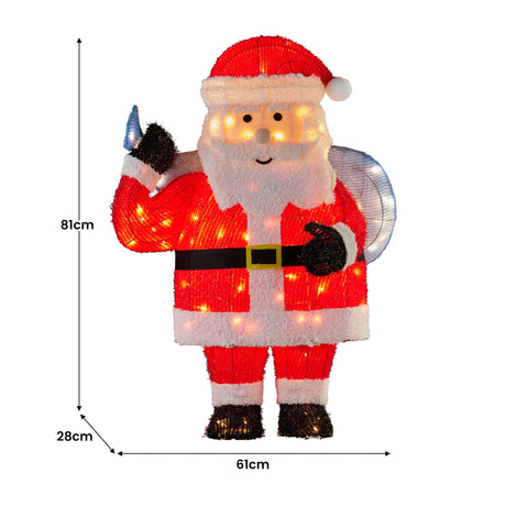 Illuminated 81cm Santa Christmas Display